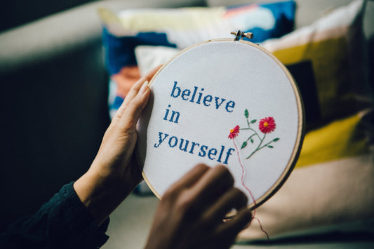 Believe in yourself written in Crochet 
